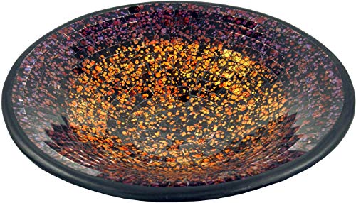 GURU SHOP Runde Mosaikschale, Untersetzer, Dekoschale, Handgearbeitete Keramik & Glas Obst Schale - Design 13, Violett, Größe: Klein (Ø 29 Cm), Schalen von GURU SHOP