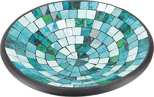 GURU SHOP Runde Mosaikschale, Untersetzer, Dekoschale, Handgearbeitete Keramik & Glas Obst Schale - Design 24, Mehrfarbig, Größe: Klein (Ø 29 Cm), Schalen von GURU SHOP