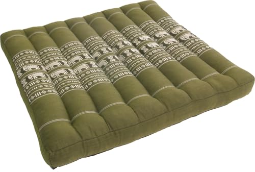 GURU SHOP Sitzkissen, Bodenkissen, Bodenmatte Thai, aus Kapok, 50x50 cm - Grün GURU SHOP Sitzkissen, Bodenkissen, Bodenmatte Thai, aus Kapok, 50x50 cm - Grün von GURU SHOP