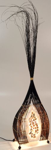GURU SHOP Stehlampe/Stehleucht, in Bali Handgemacht aus Naturmaterial - Modell Larissa, Muschelscheiben, 90x27x11 cm, Stehleuchten von GURU SHOP