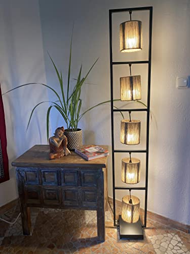 GURU SHOP Stehlampe/Stehleuchte, Beleuchtetes Regal - Modell Kalkutta, Treibholz, 153x25x22 cm, Stehleuchten von GURU SHOP