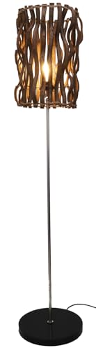 GURU SHOP Stehlampe/Stehleuchte, in Bali Handgefertigt aus Naturmaterial, Holz, Baumwolle - Modell Liomena, 119x26x26 cm von GURU SHOP