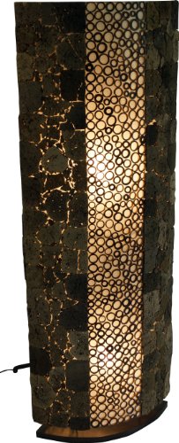 GURU SHOP Stehlampe/Stehleuchte, in Bali Handgemacht aus Naturmaterial, Lavastein, Bambus - Lava Bamboo 100 cm, Stehleuchten von GURU SHOP