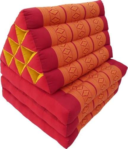 GURU SHOP Thaikissen, Dreieckskissen, Kapok, Tagesbett mit 3 Auflagen - Rot/orange, 30x50x160 cm, Asiatisches Sitzkissen, Liegematte, Thaimatte GURU SHOP Thaikissen, Dreieckskissen, Kapok, Tagesbett mit 3 Auflagen - Rot/orange, 30x50x160 cm, Asiatisches Sitzkissen, Liegematte, Thaimatte von GURU SHOP
