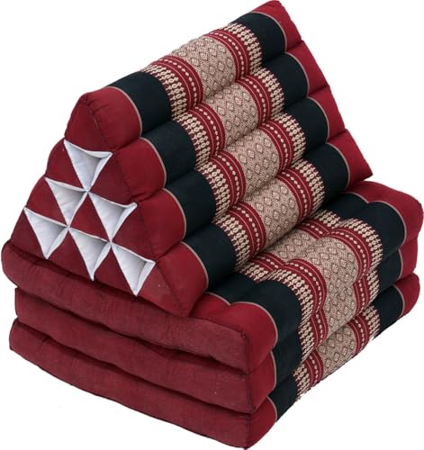 GURU SHOP Thaikissen, Dreieckskissen, Kapok, Tagesbett mit 3 Auflagen - Weinrot, 30x50x160 cm, Asiatisches Sitzkissen, Liegematte, Thaimatte GURU SHOP Thaikissen, Dreieckskissen, Kapok, Tagesbett mit 3 Auflagen - Weinrot, 30x50x160 cm, Asiatisches Sitzkissen, Liegematte, Thaimatte von GURU SHOP
