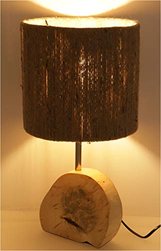 GURU SHOP Tischlampe/Tischleuchte, in Bali Handgemacht aus Naturmaterial - Modell Alhambra, Holz, 42x22x22 cm, Tischlampen aus Naturmaterialien von GURU SHOP