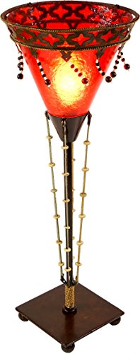 GURU SHOP Tischleuchte Kokopelli - Balat Rot, Fiberglas, 50x18x18 cm, Bunte, Exotische Tischlampen von GURU SHOP