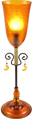 GURU SHOP Tischleuchte Kokopelli - Senorita Orange, Fiberglas, 50x15x15 cm, Bunte, Exotische Tischlampen von GURU SHOP