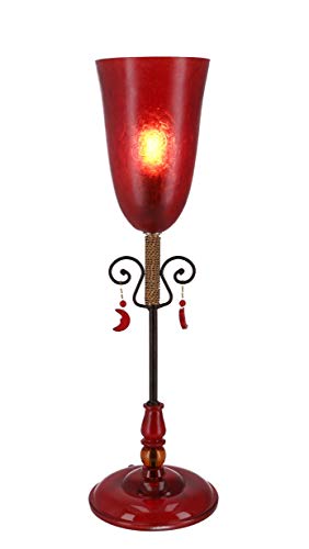 GURU SHOP Tischleuchte Kokopelli - Senorita Rot, Fiberglas, 50x15x15 cm, Bunte, Exotische Tischlampen von GURU SHOP