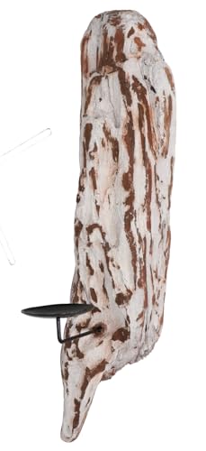 GURU SHOP Treibholz Kerzenhalter Wand, Beige, 30x10x8 cm von GURU SHOP
