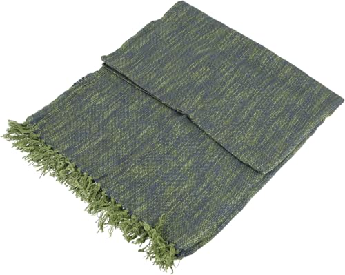 GURU SHOP Weiche Gewebte Decke aus Baumwolle mit Fransen - Grün/Petrol, 100x170x0 cm GURU SHOP Weiche Gewebte Decke aus Baumwolle mit Fransen - Grün/Petrol, 100x170x0 cm von GURU SHOP