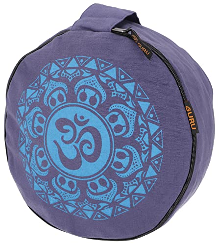 GURU SHOP Yoga Kissen, Yogakissen, Bedrucktes Meditationskissen mit Dinkel Füllung - Blau/türkis, 13x30x30 cm, Meditationskissen & Sitzkissen von GURU SHOP