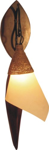 GURU SHOP Palmenblatt Wandlampe/Wandleuchte, in Bali Handgefertigt aus Naturmaterial, Palmholz - Modell Bandurina, 50x15x20 cm, Wandleuchten von GURU SHOP