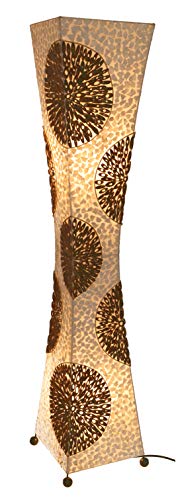 GURU SHOP Stehlampe/Stehleuchte, in Bali Handgemacht aus Naturmaterial, Capiz/Perlmutt - Modell Mambo, Fiberglas, 110x24x24 cm, Stehleuchten von GURU SHOP