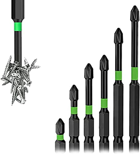 6 Stück PH2 Magnetisches Schraubendreher Bit, Anti-Rutsch-Schraubendreher-Bitsatz, Magnetischer Schraubendreher-Bit-Satz, Magnetic Screwdriver Bit Set, Stahl Schlagschrauber Bohrer, Kreuzkopf Bit 6 Stück PH2 Magnetisches Schraubendreher Bit, Anti-Rutsch-Schraubendreher-Bitsatz, Magnetischer Schraubendreher-Bit-Satz, Magnetic Screwdriver Bit Set, Stahl Schlagschrauber Bohrer, Kreuzkopf Bit von GUSHE