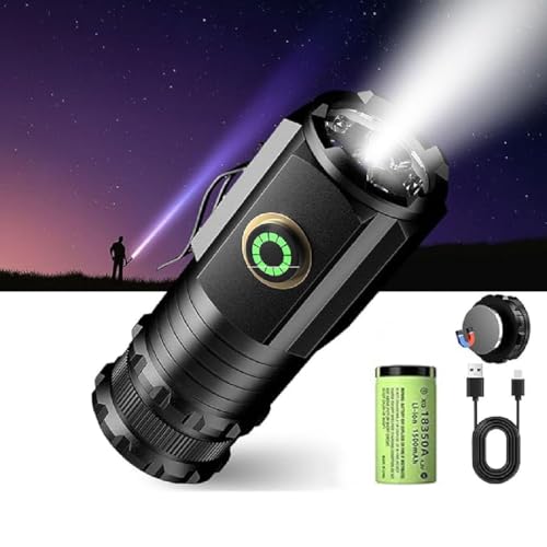 GUSHE Magnolight, Magnolight Flashlight, Magnetische Mini-Taschenlampe, Aufladbar LED Taschenlampen Tasche Licht mit 5 Lichtmodi, IP65 Wasserdicht Flashlight für Notfälle, Camping, Wandern (A) von GUSHE