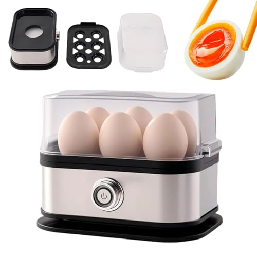 Halreactody Smart Egg Cooker with Auto Shut,Eierkocher für 1-6 Eier,Eierkocher Edelstahl,One-Touch-Start,Automatische Abschaltung,Multifunktional Eierkochers für Weich,Mittel,Hart Gekocht von GUSHE