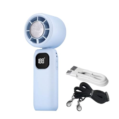 Mini Foldable Cooling Fan,Tragbarer Multifunktions-Turbo-Eiskühlventilator,Handventilator mit Kühlung,199 Einstellbare Geschwindigkeit,USB Aufladbar Faltbarer Ventilator für Reisen Outdoor (Blau) von GUSHE