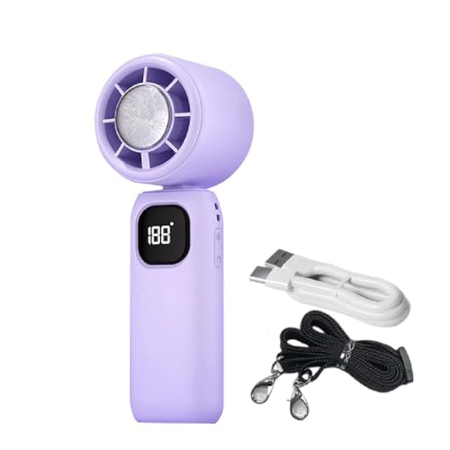 Mini Foldable Cooling Fan,Tragbarer Multifunktions-Turbo-Eiskühlventilator,Handventilator mit Kühlung,199 Einstellbare Geschwindigkeit,USB Aufladbar Faltbarer Ventilator für Reisen Outdoor (Lila) von GUSHE
