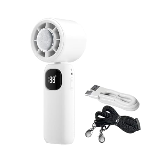 Mini Foldable Cooling Fan,Tragbarer Multifunktions-Turbo-Eiskühlventilator,Handventilator mit Kühlung,199 Einstellbare Geschwindigkeit,USB Aufladbar Faltbarer Ventilator für Reisen Outdoor (Weiß) von GUSHE