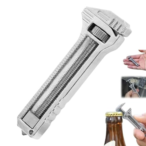 Mini Multitool Wrench - Compact Titanium Multitool, Mini Multitool-Schraubenschlüssel, verstellbarer Schraubenschlüssel, Multitool-Schraubenschlüssel aus Titan mit Bieröffner, Nagelzieher Mini Multitool Wrench - Compact Titanium Multitool, Mini Multitool-Schraubenschlüssel, verstellbarer Schraubenschlüssel, Multitool-Schraubenschlüssel aus Titan mit Bieröffner, Nagelzieher von GUSHE