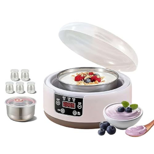 Probiotic Yogurt Maker with Temperature Control,Yogurt Maker 36 Hour,Probiotischer Joghurtbereiter,Joghurtmaschine mit LCD-Display,Elektischer Joghurtbereiter,Joghurtmaschine für Hause (mit 5 Gläsern) von GUSHE