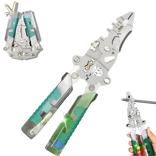 Tuvilo Electrical Pliers,Abisolierzange mit Strommessfunktion,Faltbare elektrische Kabelabstrippzange,Multifunktionale Abisolierzange,Elektriker Zange,Kabelschere zum Schneiden Abisolieren (B) von GUSHE