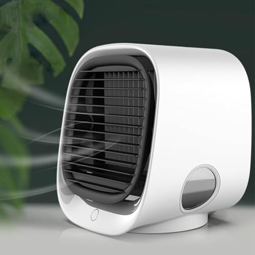 Vital Breeze Ac, Klimaanlage Mobil, Tragbare Luftkühler, 3 Geschwindigkeiten Mini Klimaanlage mit LED-Licht, Mini klimagerät ohne Abluftschlauch, Luftkühler Geeignet für Schlafzimmer, Büro (Weiß) von GUSHE