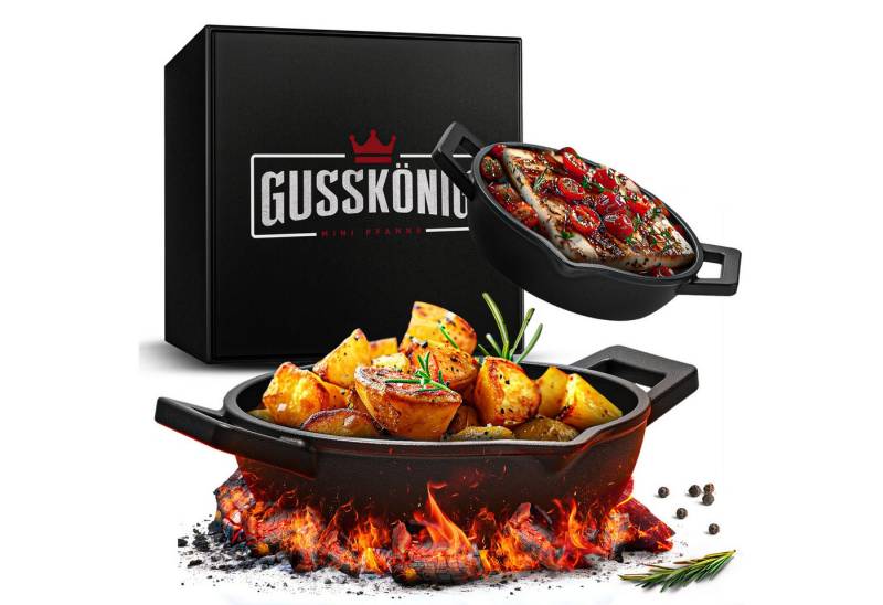 GUSSKÖNIG Grillpfanne GUSSKÖNIG Gusseisen Grillpfännchen (2er Set) Ø 11 cm von GUSSKÖNIG