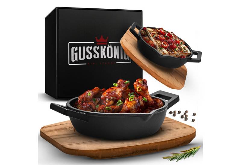 GUSSKÖNIG Grillpfanne GUSSKÖNIG Gusseisen Grillpfännchen (2er Set) Ø 11 cm von GUSSKÖNIG