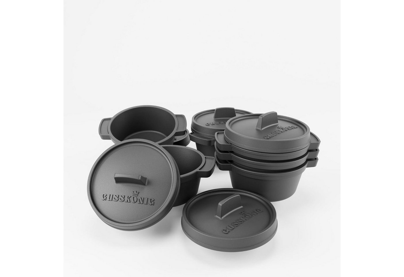 GUSSKÖNIG Grilltopf GUSSKÖNIG Dutch Oven Set Mini Topf mit Deckel 6 tlg GUSSKÖNIG Grilltopf GUSSKÖNIG Dutch Oven Set Mini Topf mit Deckel 6 tlg von GUSSKÖNIG