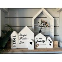 Häuser-Set Familie Namen Haus Mit Raysin Dekohäuser Dekoidee Einzug Hygge Personalisierbar Skandi von GUSSWERK