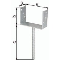 Alberts - gah 214302 U-Pfostenträger ETA-10/0210 141x100x200x60mm feuerverzinkt mit Betona von ALBERTS
