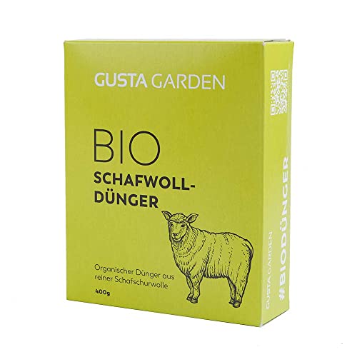 Bio Schafwolldünger - 6 Monate Langzeitwirkung - Wasserspeichernd - Granulat aus 100% reiner Schafschurwolle aus Österreich - Universaldünger - Ideal für Kartoffeln, Tomaten, Erdbeeren etc. (400g) von GUSTA GARDEN