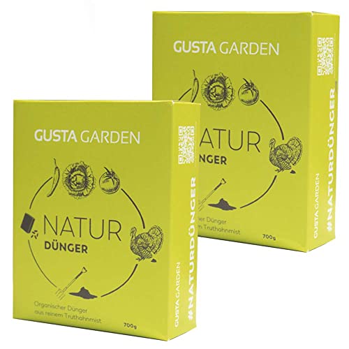 GUSTA GARDEN Naturdünger - 6 Monate Langzeitwirkung - Wasserspeichernd - Granulat aus 100% reinem Truthahnmist aus Österreich - Universaldünger - Ideal für Kartoffeln, Tomaten, Erdbeeren etc. (1400g) von GUSTA GARDEN