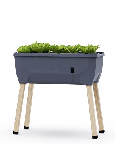 GUSTA GARDEN Sammy Salad Hochbeet Anthrazit - Hochbeet Balkon & Garten - für Salat Anbau - mit Bewässerungssystem - 15L Wassertank & 40L Erdvolumen von GUSTA GARDEN