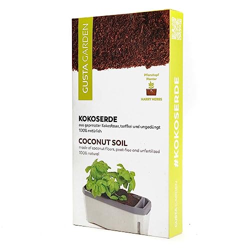 Harry Herbs Kokoserde 400g - ergibt 5 Liter Pflanzenerde - 100% torffrei - Anzuchterde - Aufzucht von GUSTA GARDEN