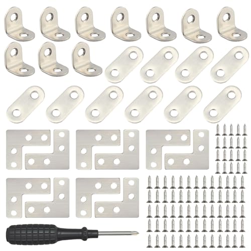 30 Stück Winkelverbinder, 16×20mm Edelstahl Winkel Metallwinkel 90 Grad L Form Möbelwinkel Kleine Winkel Metall Mit 80 Schraube für Holz Möbel Tabelle Stuhl 30 Stück Winkelverbinder, 16×20mm Edelstahl Winkel Metallwinkel 90 Grad L Form Möbelwinkel Kleine Winkel Metall Mit 80 Schraube für Holz Möbel Tabelle Stuhl von GUSXPPD