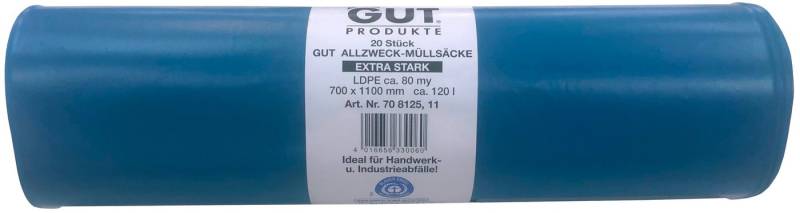 GUT-Produkte Müllbeutel Abfallsäcke Recycling-LDPE 120L 80µ Extra Stark, Extra Stark von GUT-Produkte