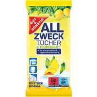 GUT&GÜNSTIG feuchte Allzweck-Reinigungstücher ZITRONENDUFT 1-lagig von GUT&GÜNSTIG
