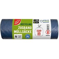 GUT&GÜNSTIG Müllbeutel RECYCLING 120,0 l blau, 20 St. von GUT&GÜNSTIG
