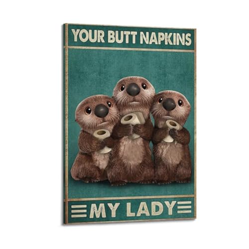 GUTAITER Otter mit Toilettenpapier, Tour-Butt-Servietten, My Lord, Vintage-Poster, trendige Wandkunst, Leinwanddrucke für Zimmer, ästhetisch, 30 x 45 cm, Rahmenstil GUTAITER Otter mit Toilettenpapier, Tour-Butt-Servietten, My Lord, Vintage-Poster, trendige Wandkunst, Leinwanddrucke für Zimmer, ästhetisch, 30 x 45 cm, Rahmenstil von GUTAITER
