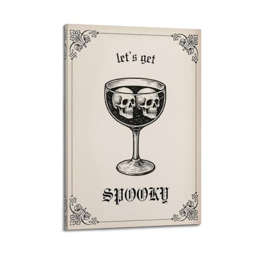 GUTAITER Spooky Halloween-Cocktail-Poster mit Aufschrift "Let's Get Spooky", trendige Wandkunst, Leinwanddrucke für Zimmer, ästhetisch, 50 x 75 cm, Rahmenstil-2 GUTAITER Spooky Halloween-Cocktail-Poster mit Aufschrift "Let's Get Spooky", trendige Wandkunst, Leinwanddrucke für Zimmer, ästhetisch, 50 x 75 cm, Rahmenstil-2 von GUTAITER