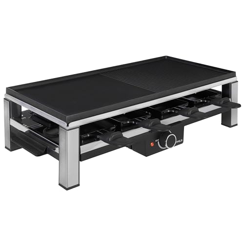 GUTFELS 4-Pfännchen-Raclette RACLETTE 4020 | Raclette Grill 8 Personen | 2000 W | Antihaftbeschichtung | Stufenlose Regulierung | Raclette 8 Personen von GUTFELS