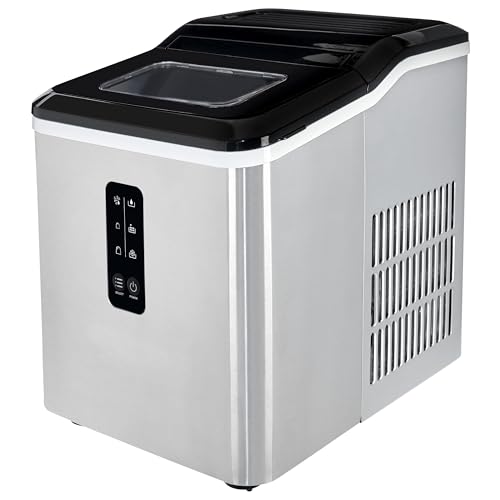 GUTFELS Eiswürfelbereiter ICE MAKER 4015 | Display | 12 kg in 24 h | 2 Eiswürfelgrößen | 1,2 kg Fassungsvermögen | 120 W | Eiswürfelschaufel von GUTFELS