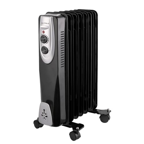 Gutfels HR 32007 sw Öl-Radiator | 3 Heizstufen | 7 Rippen | 1500 Watt Leistung | Schwarz von GUTFELS