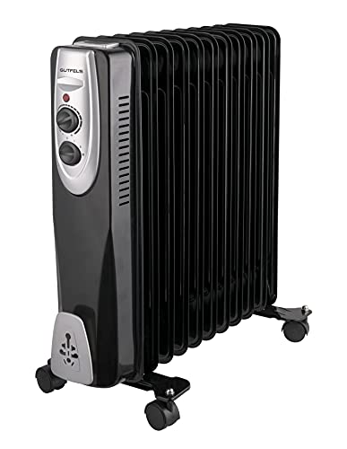 Gutfels HR 32011 sw Öl-Radiator | 3 Heizstufen | 11 Rippen | 2500 Watt Leistung | Schwarz, 5050076 von GUTFELS