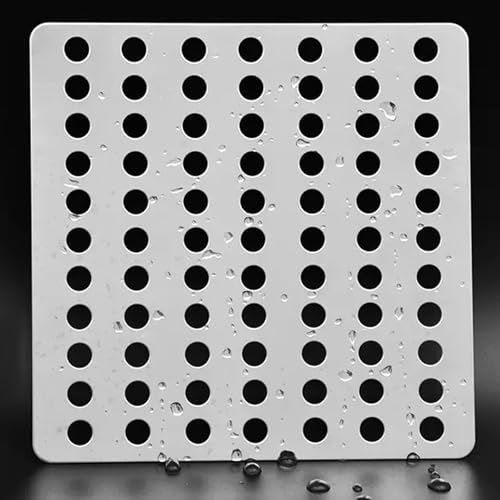 Quadratische Duschabflussabdeckung, Haarsieb, Abflussschutz, Wirbelabdeckung, 1 Stück (19,5 x 19,5 cm) von GUTIXI
