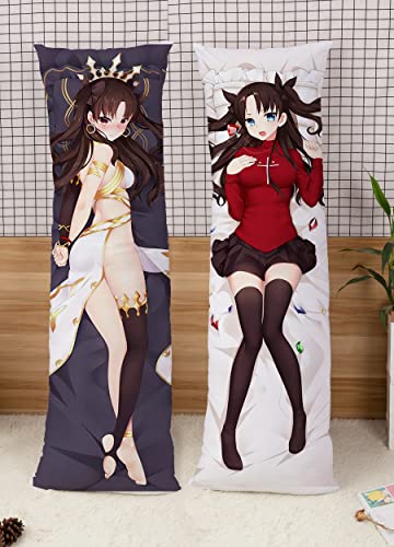 Anime Fate Stay Night Tohsaka Rin Cushion Pillow Case Peach Skin 150x50cm (59in x 19.6in) Apocrypha Bolster Pillowcase von GUTRYIY