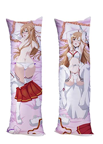 Anime Sword Art Online Yuuki Asuna Cushion Cover Pillow Case Two Way Tricot 150x50cm (59in x 19.6in) Yuuki Asuna Anime Pillowcase von GUTRYIY